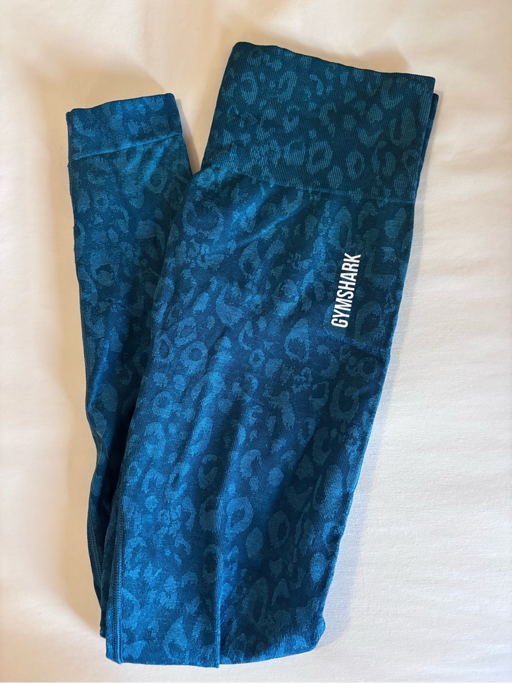 Gymshark Teal Animal-Print High-Waist Leggings